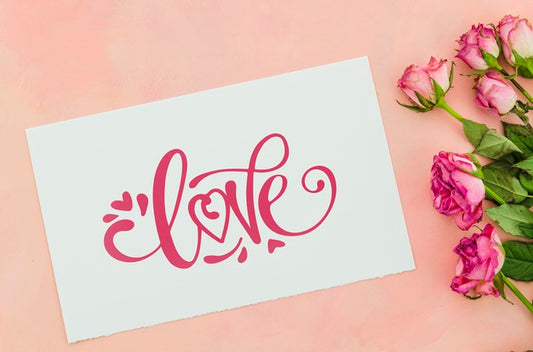 Free Love Sheet Message With Flowers Beside Psd