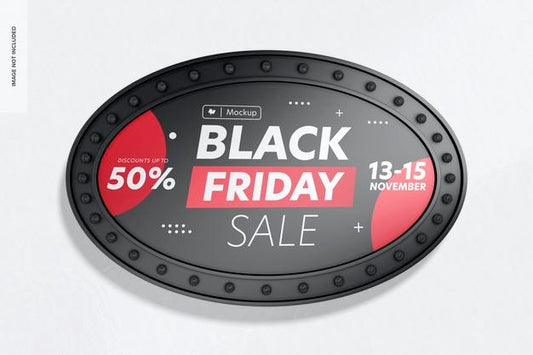 Free Luminous Oval Promotional Sign Mockup, Top View Psd