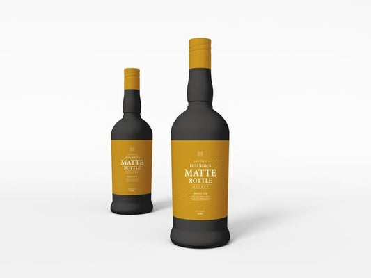 Free Luxurious Matte Bottle Packaging Mockup Psd