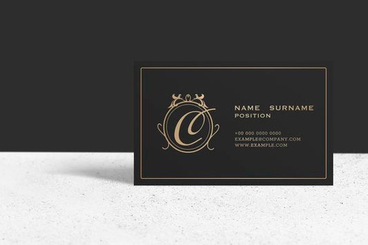Free Luxury Business Card Mockup In Black And Gold Tone Psd