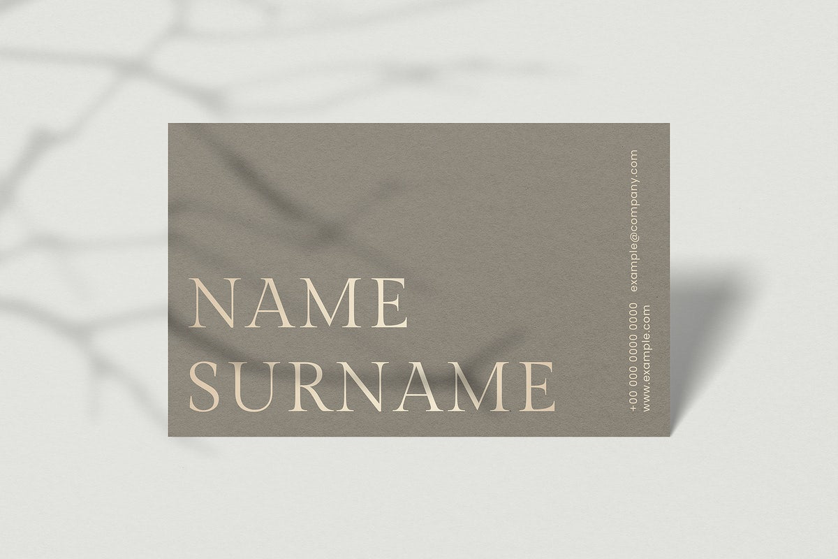 Free Luxury Business Card Mockup Psd In Brown Tone