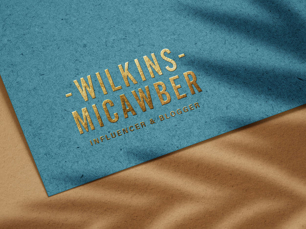 Free Luxury Embossed Gold Logo Mockup On Recycled Paper Psd