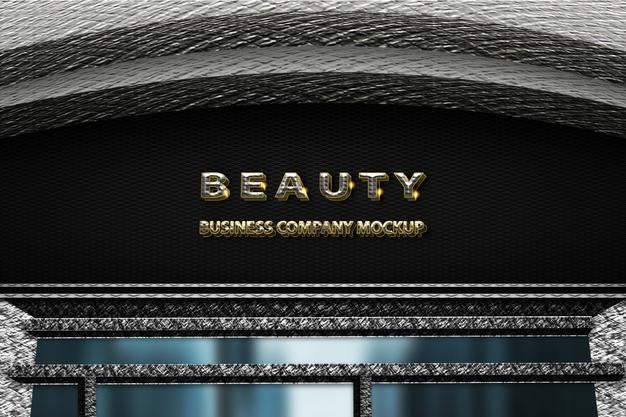 Free Luxury Logo Mockup Facade Sign Psd