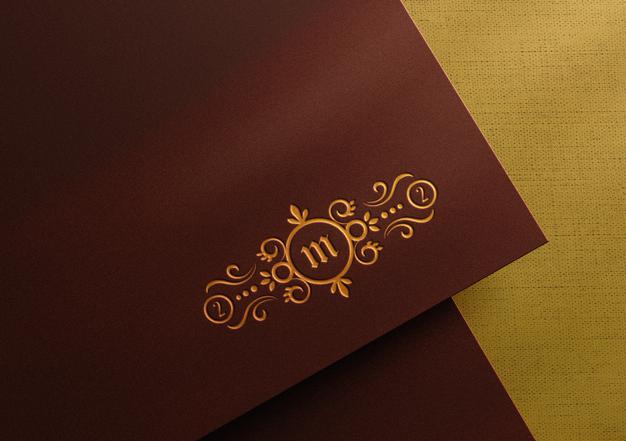 Free Luxury Logo Mockup On Paper With Letterpress Effect Psd