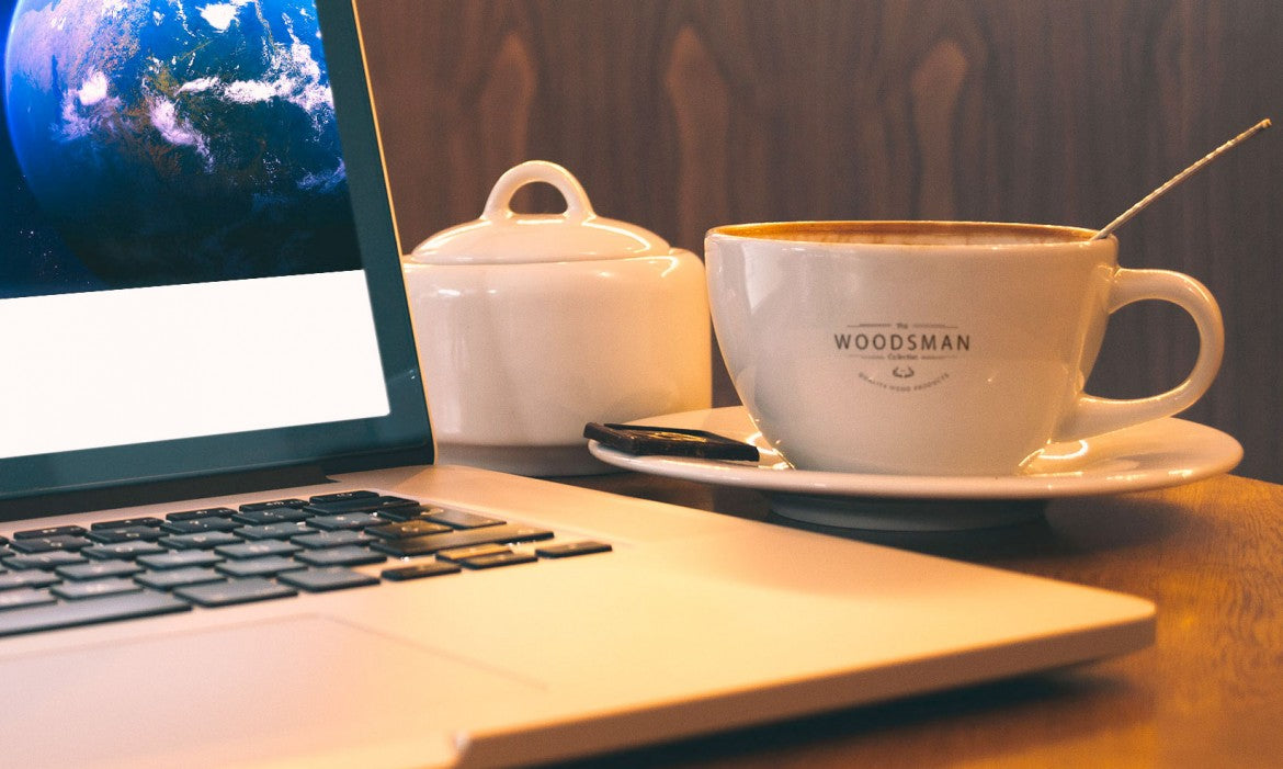 Free Macbook Pro And Coffee Cup Mockup Scenery