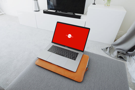 Free Macbook Pro In Living Room Mockup 2018