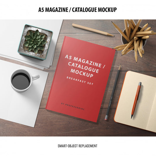 Free Magazine Catalogue Mockup Psd