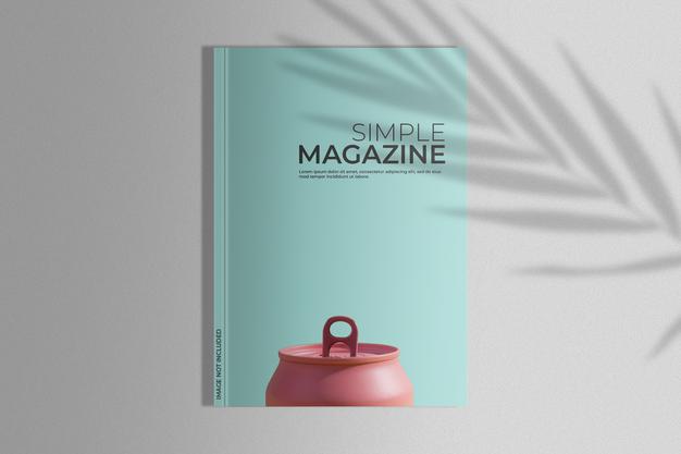 Free Magazine Mock Up With Palm Shadow Psd