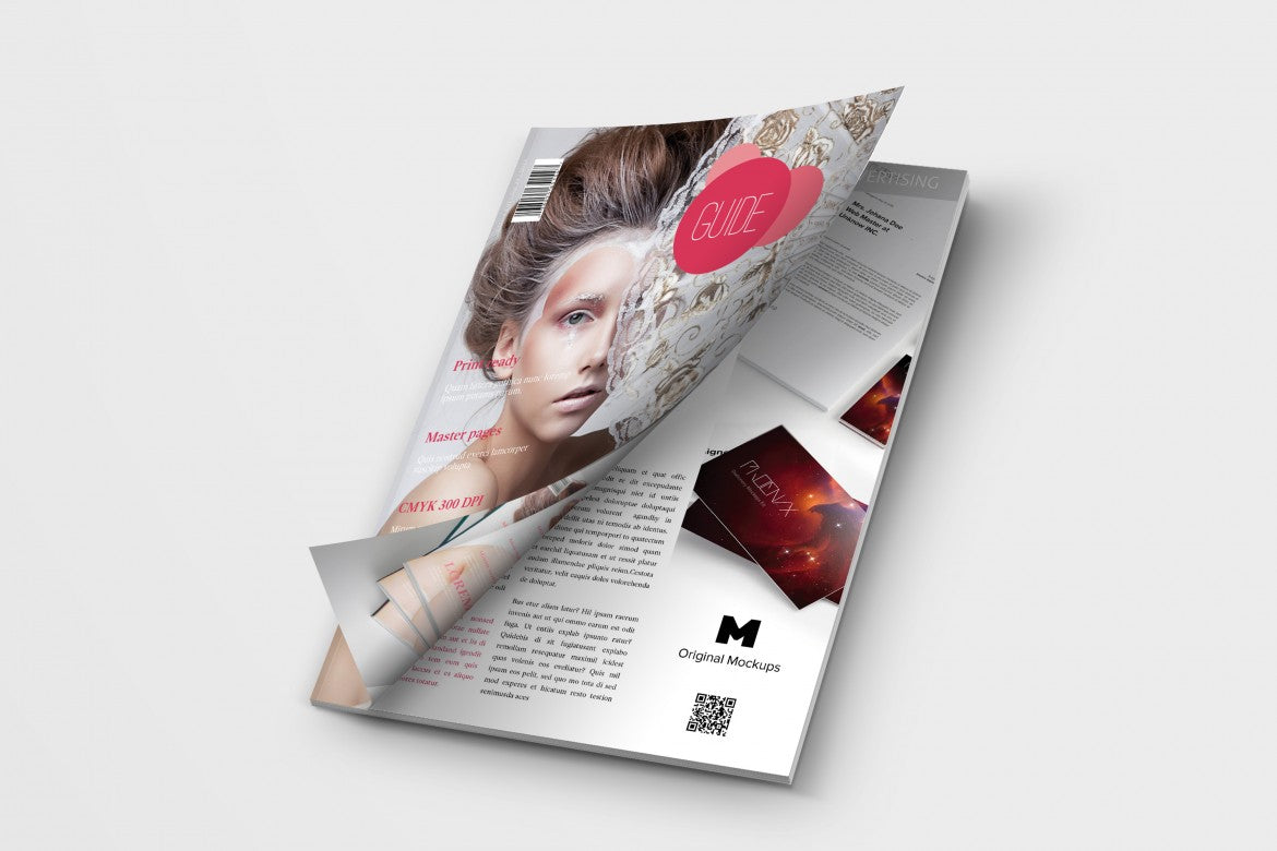 Free Opening A4 Magazine Cover (Mockup)