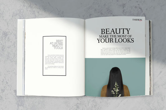 Free Magazine Mockup With Beauty Tools Psd
