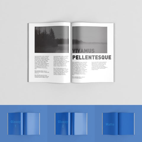 Free Top View of an Open Magazine Mockup Template
