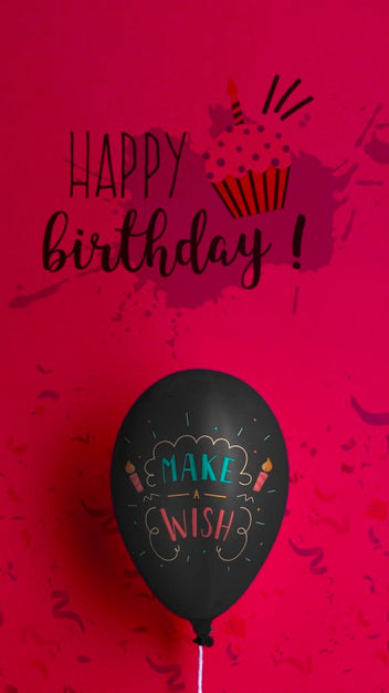 Free Make A Wish Balloon And Happy Birthday Psd