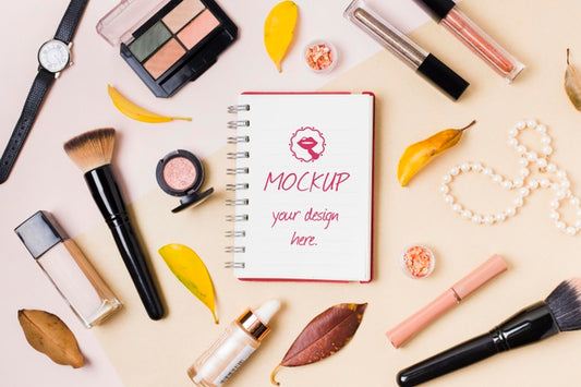 Free Make-Up Accesories Concept Mock-Up Psd
