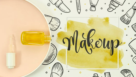 Free Make Up Background In Watercolor Style Psd