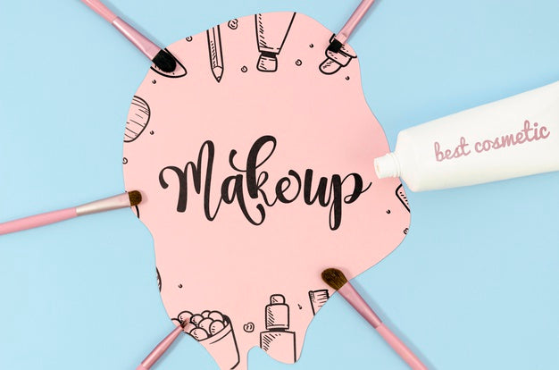 Free Make Up Background With Best Cosmetic Psd