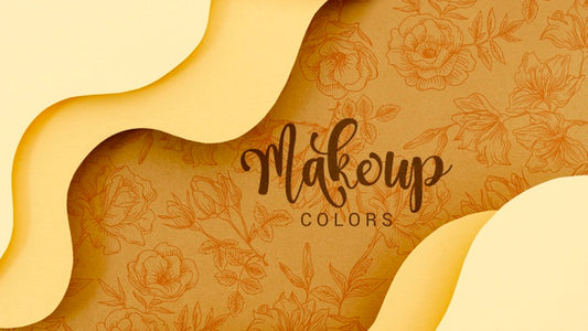 Free Make Up Colors Background With Flowers Psd