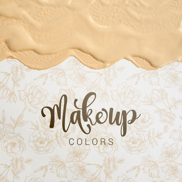 Free Make Up Colors With Lettering Psd