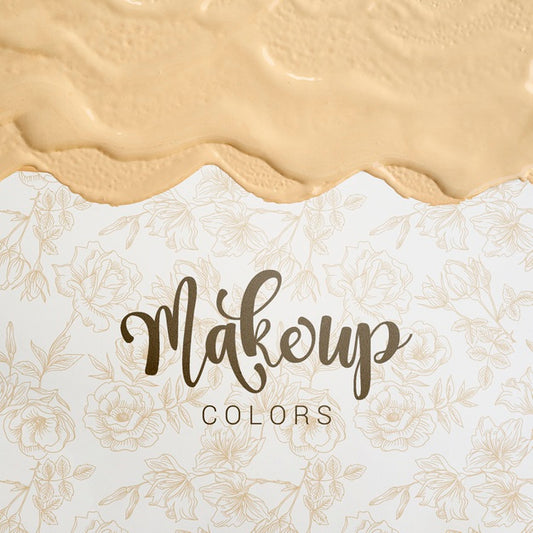 Free Make Up Colors With Lettering Psd