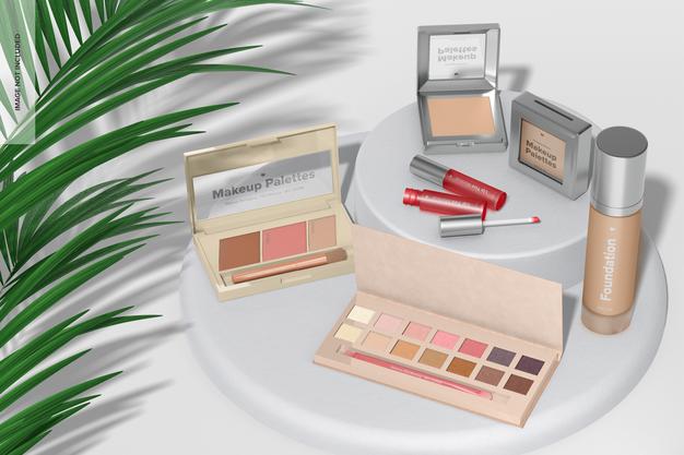 Free Makeup Palettes Mockup, Perspective View Psd