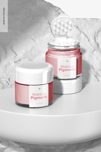Free Makeup Pigments Mockup, Opened And Closed Psd
