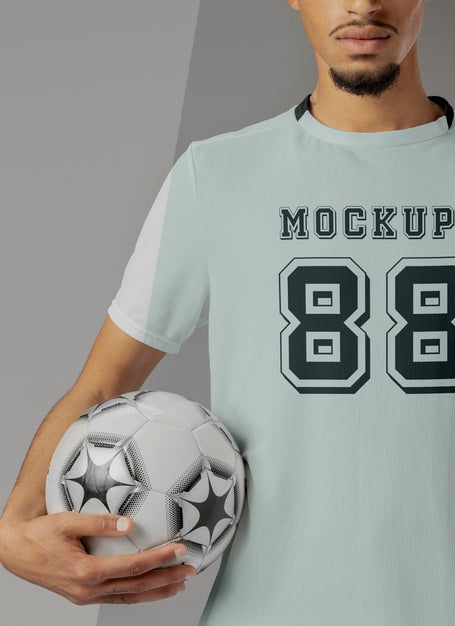 Free Male Soccer Player Apparel Mock-Up Psd