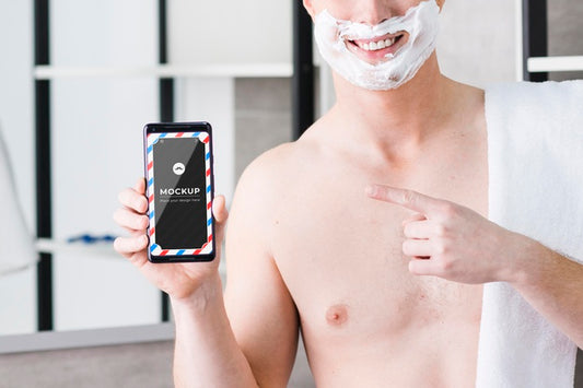 Free Man Shaving Mobile Phone Barber App Psd