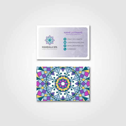 Free Mandala Business Card Mockup Psd