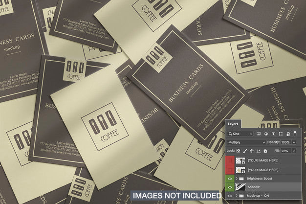 Free Many Vertical Business Cards Mockup Top View Psd