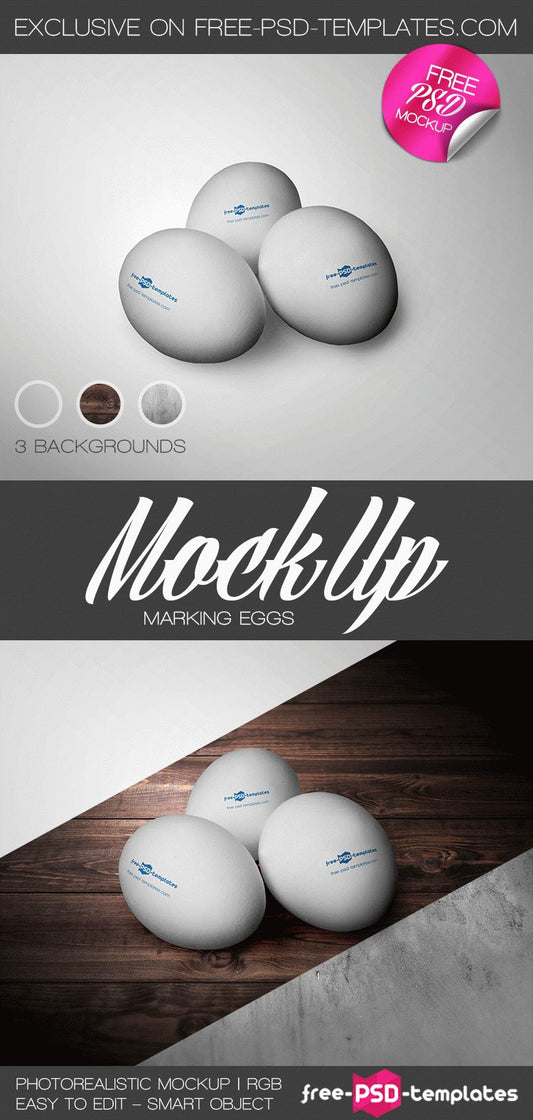 Free Marking Eggs Mock-Up In Psd