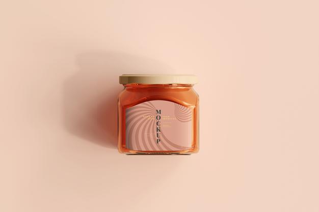 Free Marmalade Glass Jar Mockup Psd