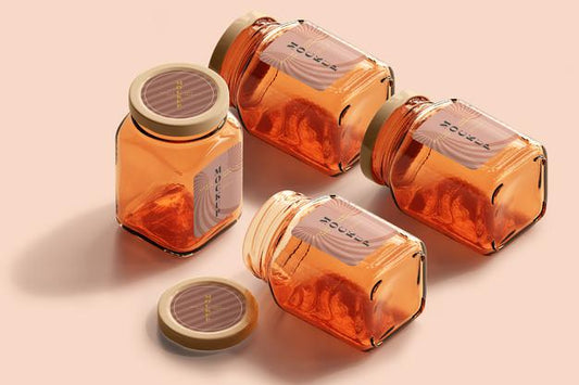 Free Marmalade Glass Jars Mockup Psd