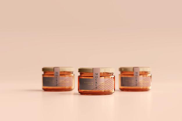 Free Marmalade Glass Jars Mockup Psd