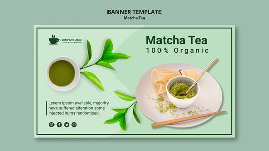 Free Matcha Tea Concept For Banner Template Psd