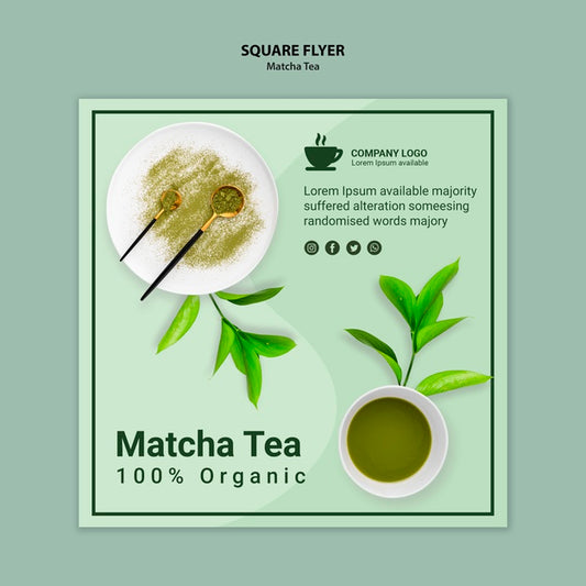 Free Matcha Tea Concept For Flyer Template Psd