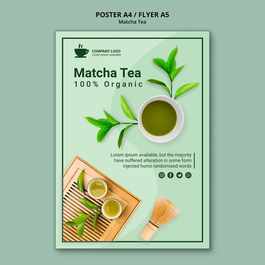 Free Matcha Tea Concept For Poster Psd