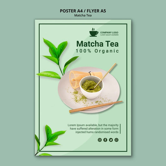 Free Matcha Tea Design For Flyer Template Psd