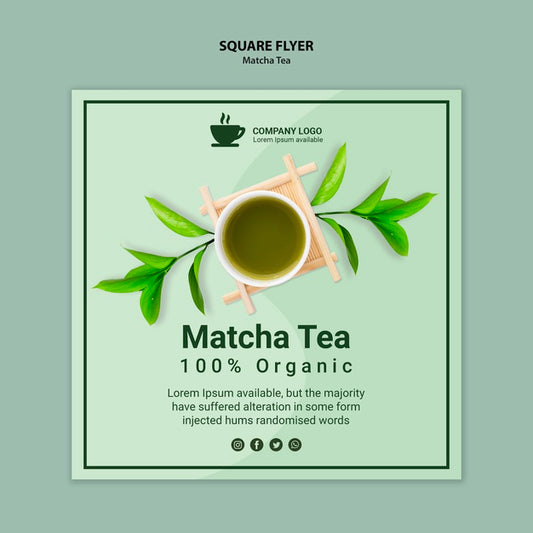 Free Matcha Tea Flyer Template Concept Psd