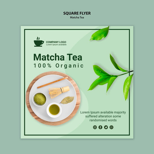 Free Matcha Tea Flyer Template Design Psd