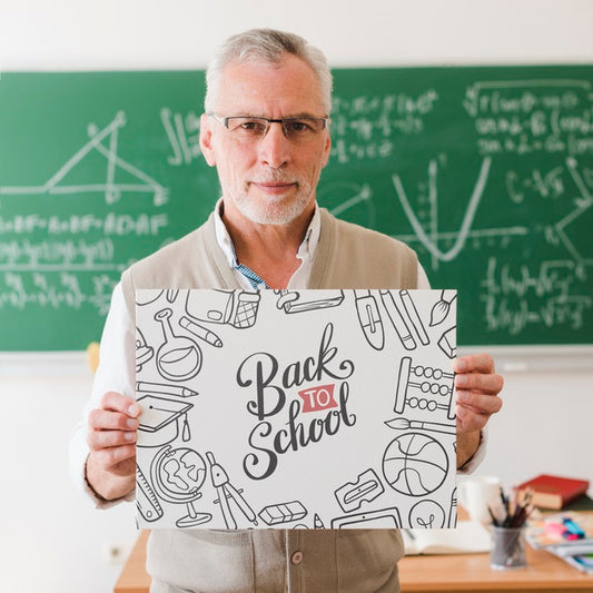 Free Math Teacher Holding Notebook With Mock-Up Psd