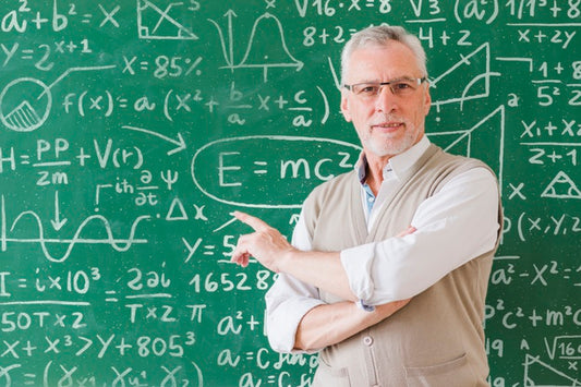 Free Math Teacher Showing Formulas On Board Psd