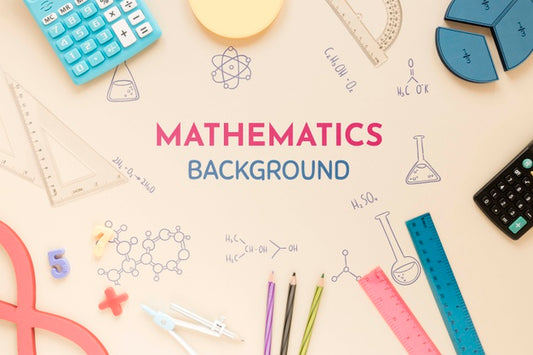 Free Mathematics Background With Rulers And Calculators Psd