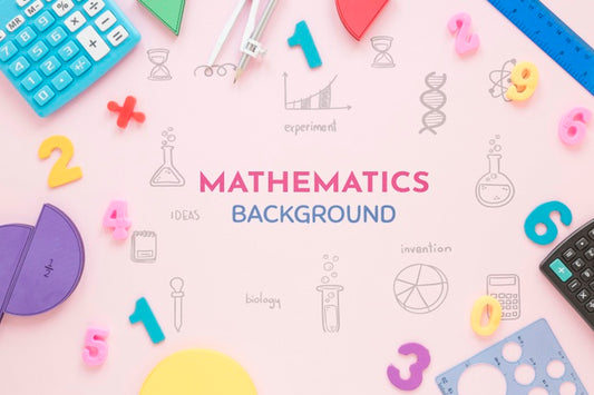 Free Mathematics Background With Shapes And Calculators Psd