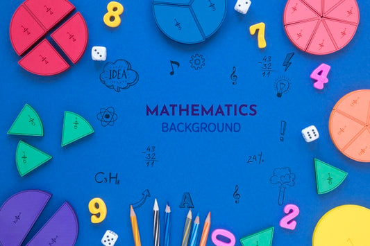 Free Mathematics Background With Shapes And Numbers Psd