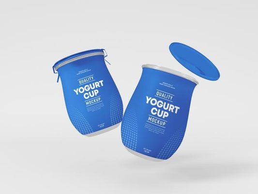 Free Matt Glass Yogurt Cup Packaging Mockup Psd