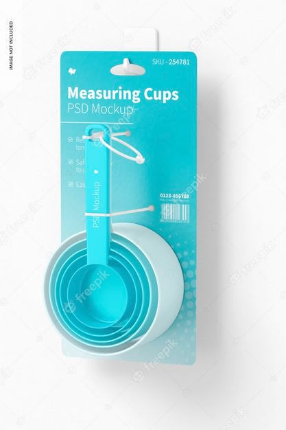 Free Measuring Cups Set On Blister Mockup Psd