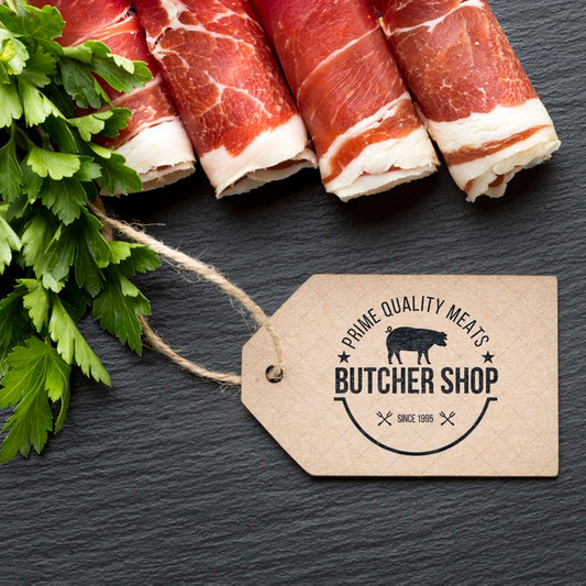 Free Meat Products With Label Mock-Up Psd