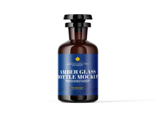 Free Medical Amber Jar Bottle Mockup Psd