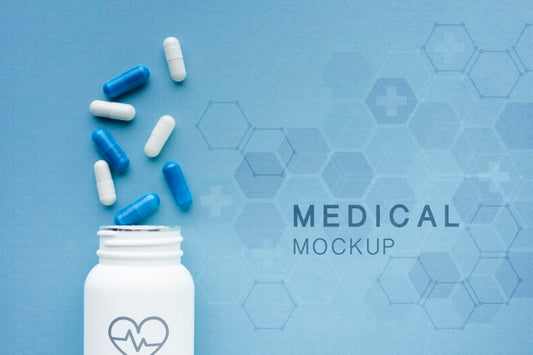 Free Medical Mock-Up With Capsules Psd