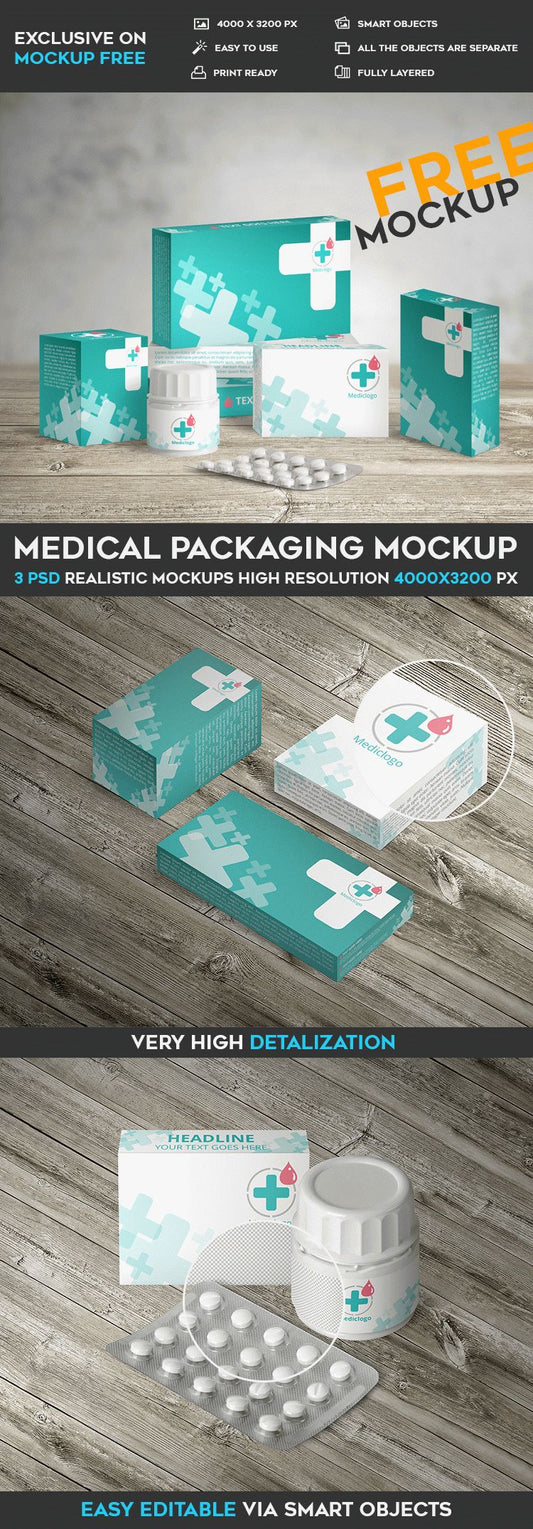 Free Medical Packaging – Psd Mockup