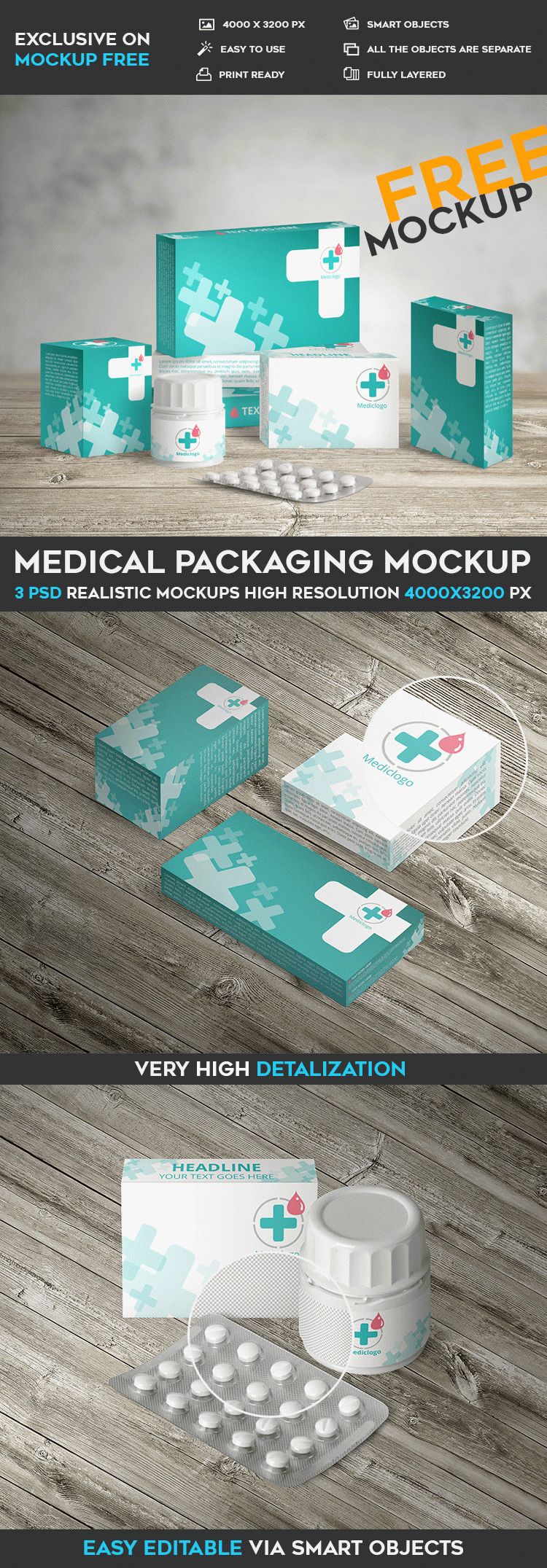 Free Medical Packaging – Psd Mockup